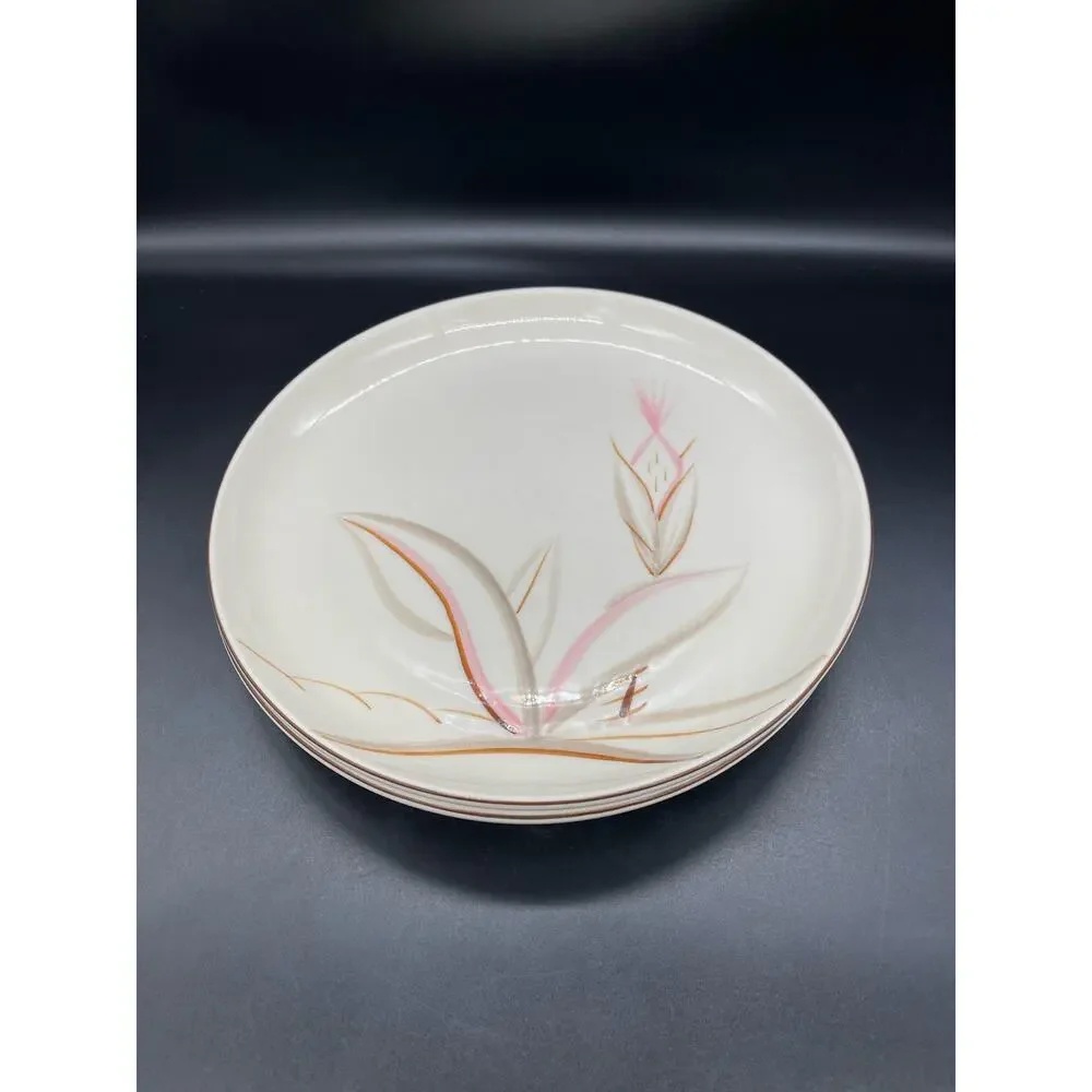 Vintage MCM Winfield True Porcelain Dragon Flower Set of 2 Dinner Plates 10